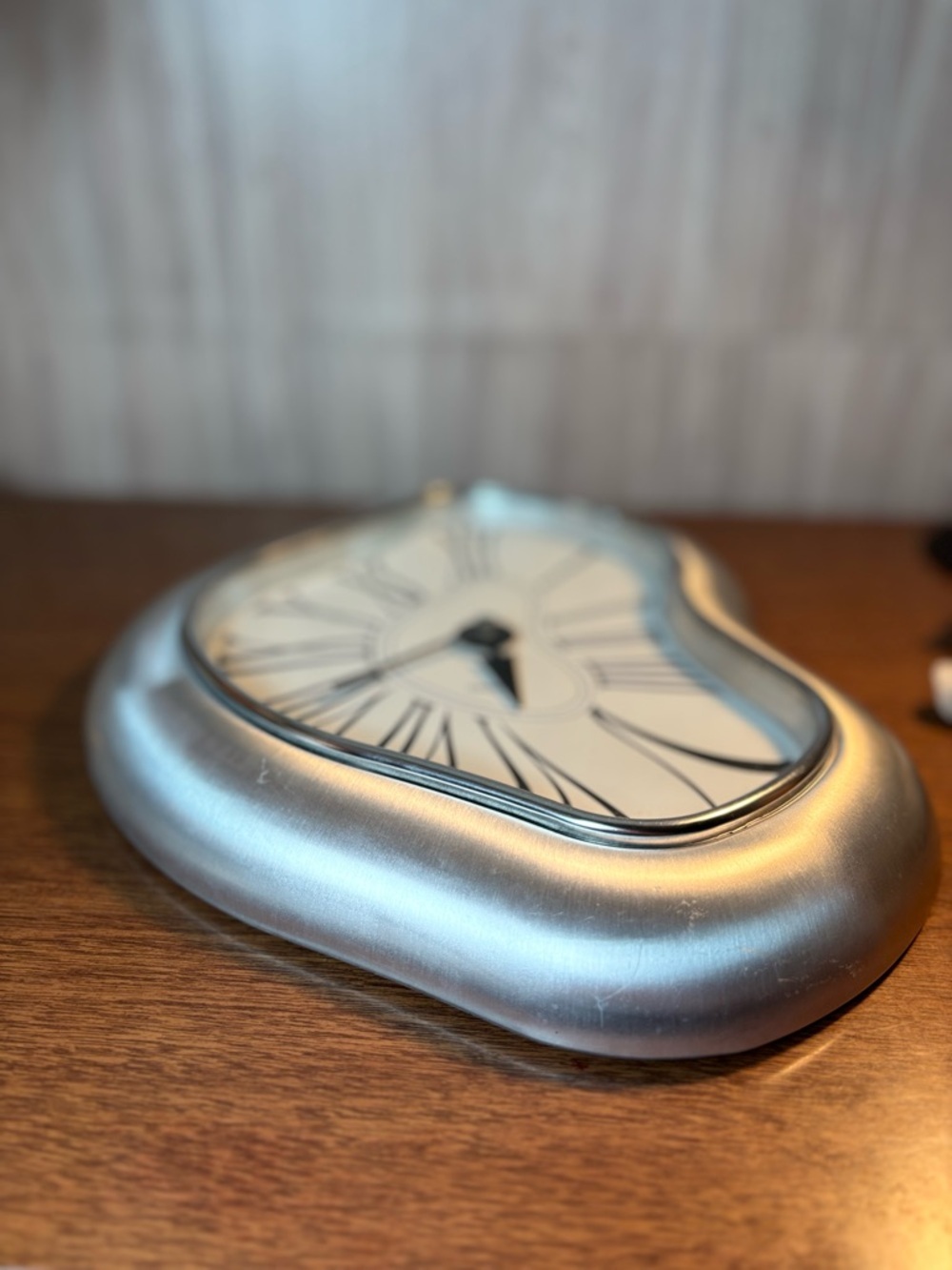 Kirch Brushed Aluminum Salvador Dali Melting Wall Clock Vintage - Picture 3 of 9